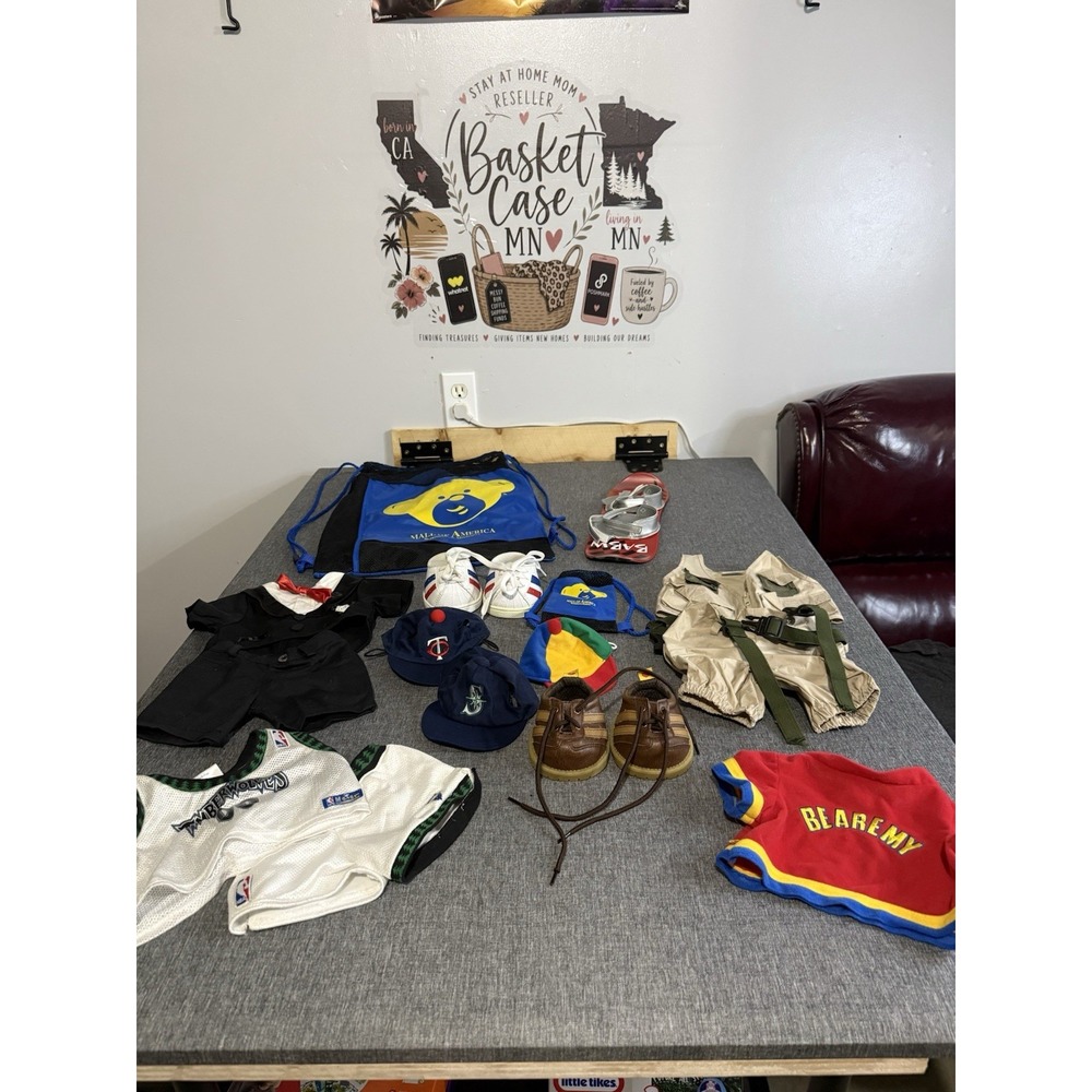 Build-A-Bear Workshop Bear Clothes Lot Shirt Outfit Shoes Hats Bags